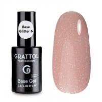 Коллекция камуфлирующих баз с шиммером Rubber Base Camouflage Glitter 6 Grattol