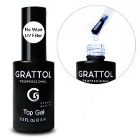 Топ без липкого слоя c УФ фильтром  No Wipe Top Gel UV Filter Grattol