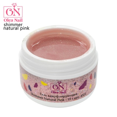 Гель камуфлирующий с шиммером Natural Pink Olea Nail 15ml