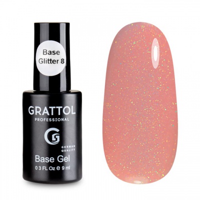 Коллекция камуфлирующих баз с шиммером Rubber Base Camouflage Glitter 8 Grattol